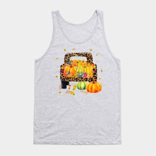 It's fall y'all Autumn Pumpkin Truck Buffalo plaid Tank Top